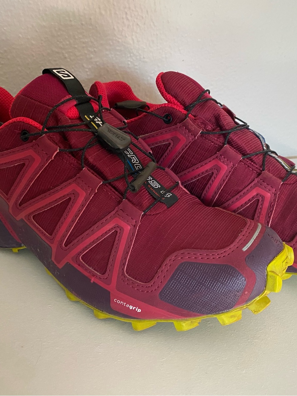 Salomon Trail Runners - Burgundy and Yellow